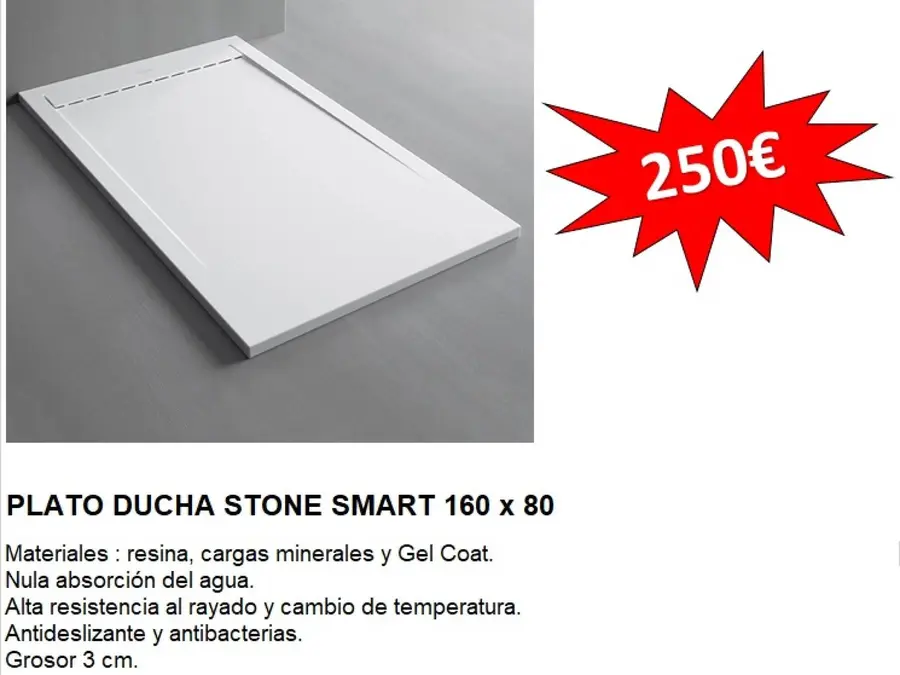 Plato ducha Stone Smart 160x80