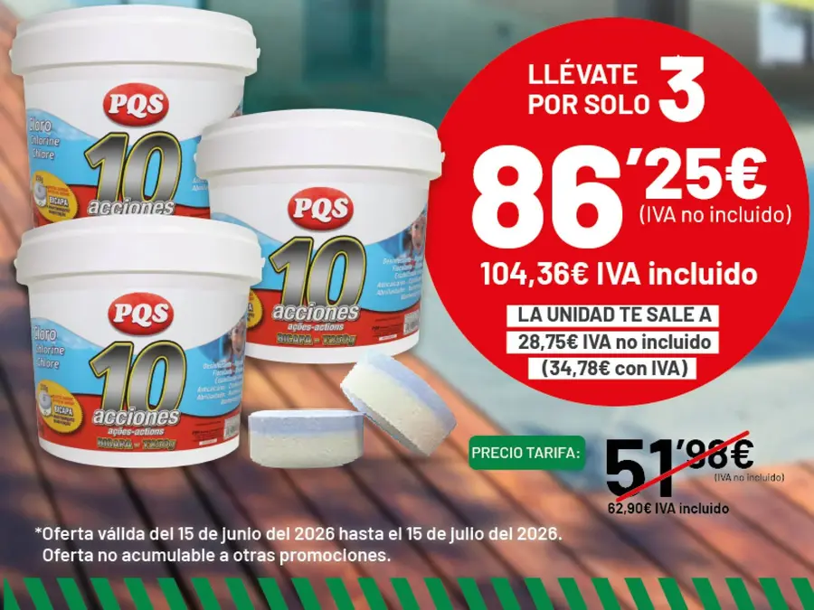 Llévate 3 por solo 86,25 € + IVA