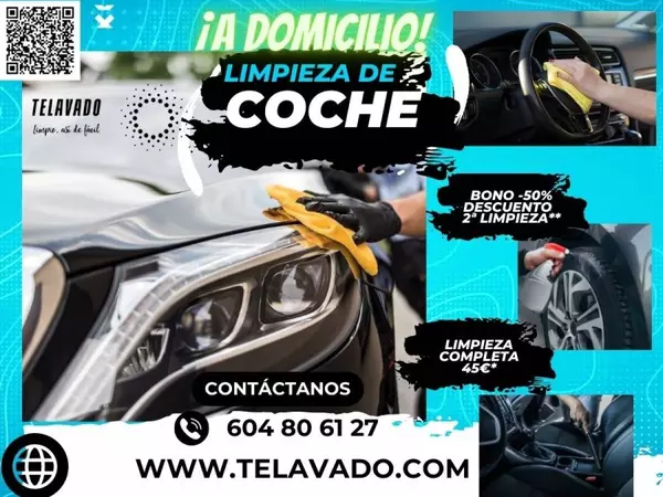 Limpieza de coches a domicilio (bono -50%**)