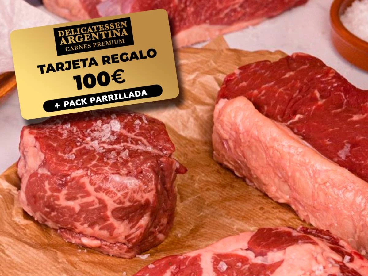 3 Tarjetas Regalo de 100€ en productos premium + Parrillada Barbacoa de Delicatessen Argentina 