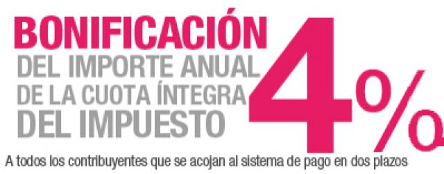 
                                                    Bonificación del 4% para el sistema de pago de impuestos en dos plazos