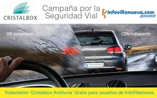Cristalbox e InfoVillanueva.com regalan 500 tratamientos antilluvia para mejorar la seguridad vial de los vecinos