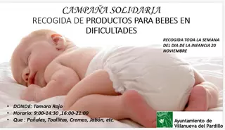 Recogida solidaria de pañales para bebés en Villanueva del Pardillo